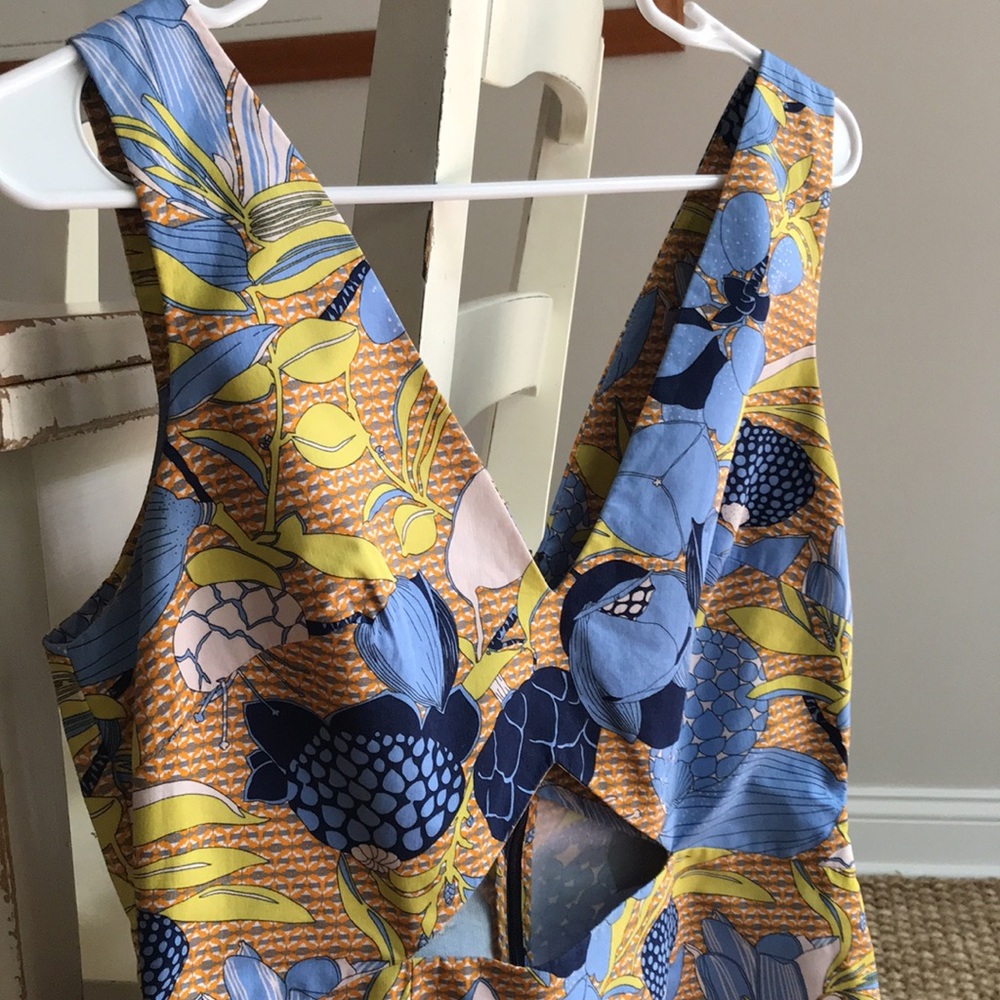 Zara TRF Mod Floral Cut Out Cotton Sundress